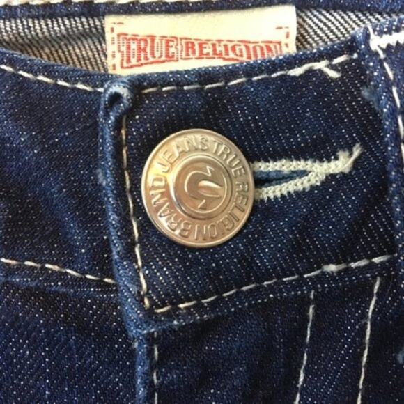 True Religion Jeans Women Size 24 Billy Flap Pocket Sparkle Butt Bling Crystals - Picture 4 of 14